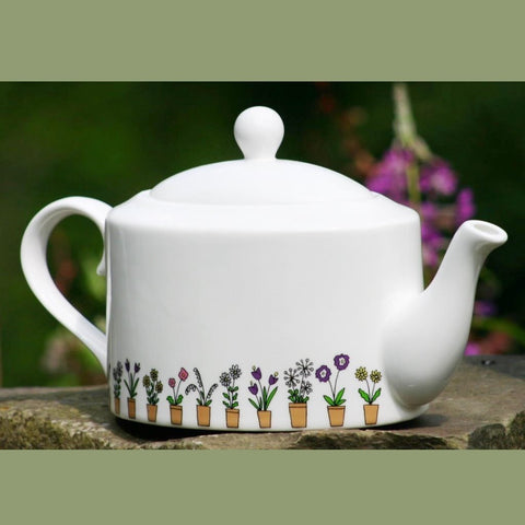 Flower Pots oval Tea Pot