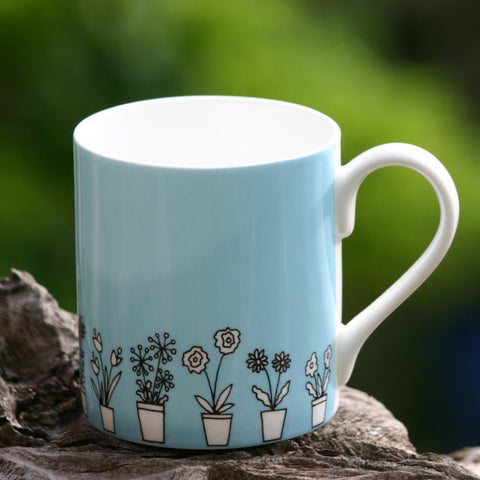 Flower Pots Mug - azure