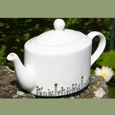 Flowers oval Tea Pot