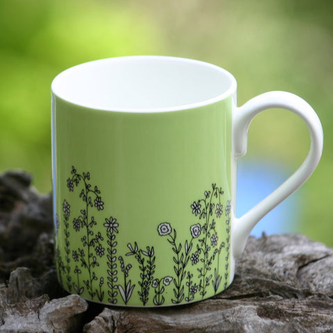 Border Mug - pale lime