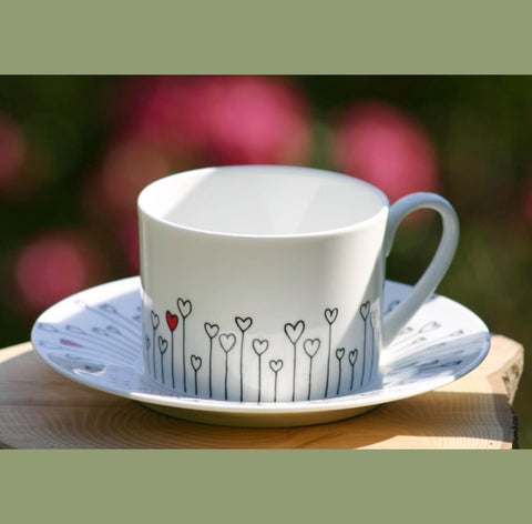 Hearts Cup & Saucer