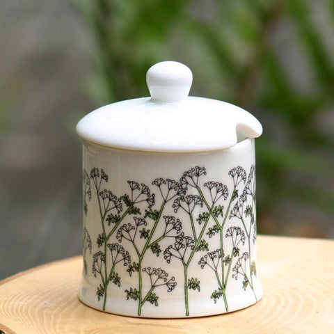Cow Parsley Sugar/Jam Pot with lid